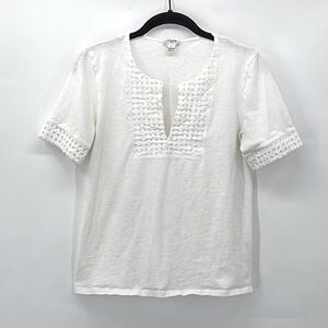 J.CREW Embroidered eyelet tee White Size Small